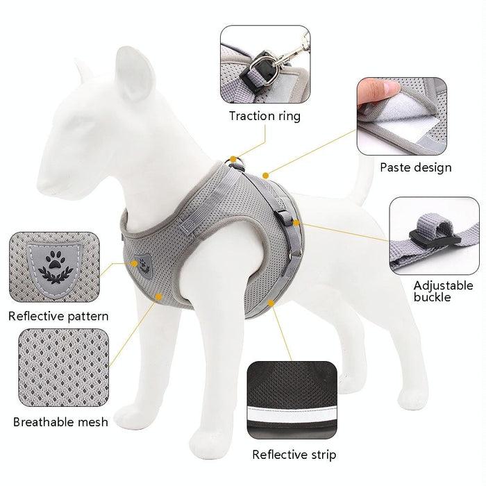 Reflective Breathable Dog Chest Strap Size M