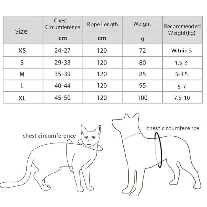 Reflective Breathable Dog Chest Strap Size M