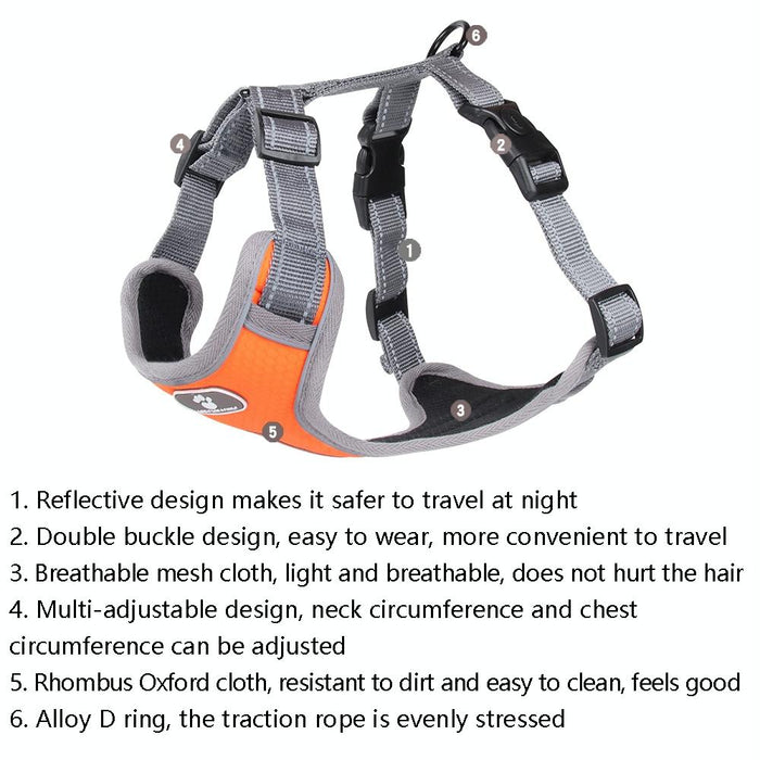 Breathable Mesh Dog Chest Straps Size M