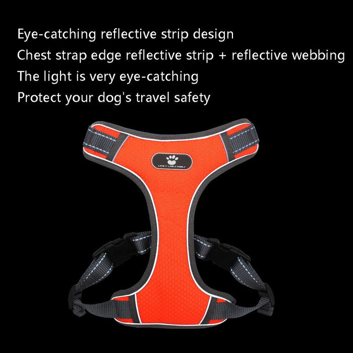 Breathable Mesh Dog Chest Straps Size L