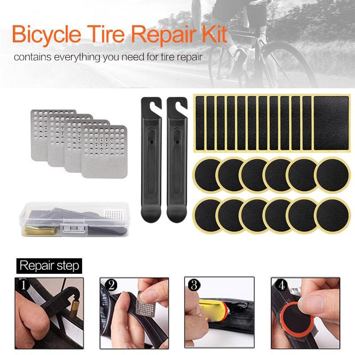 30-Piece Yellow Bike Tire Repair Set