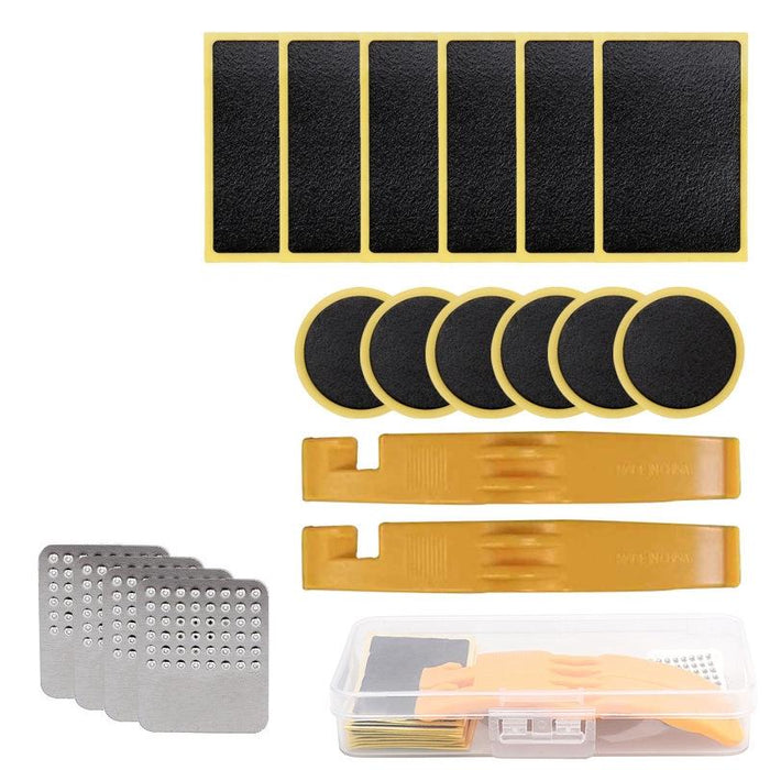 18-Piece Yellow Bike Tire Repair Kit