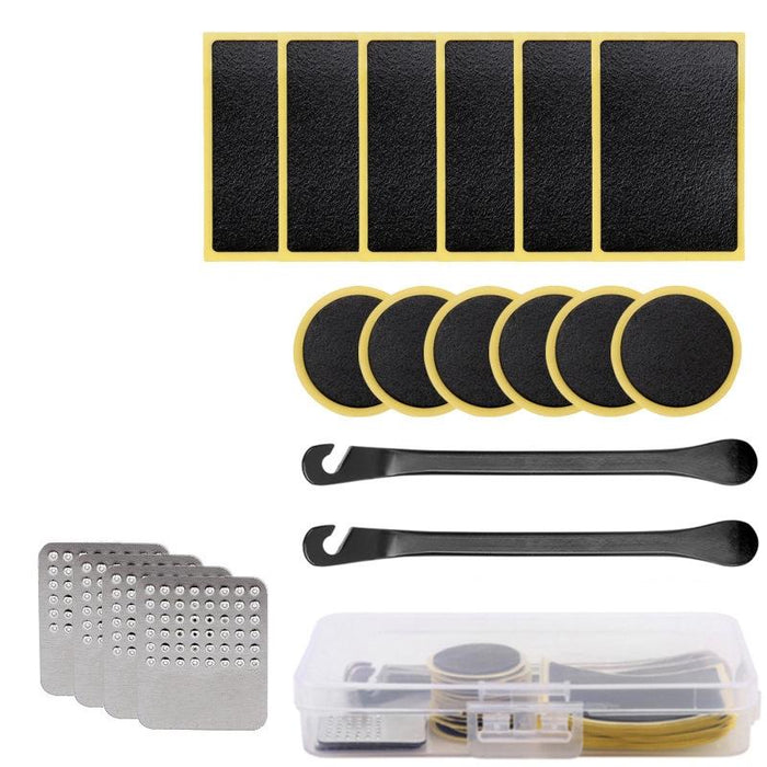 18-Piece Black Iron Bike Tire Repair Kit