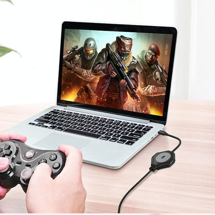 2-In-1 Usb Docking Station Fast Charge Multi-Port Usb3.0 5V+1Xusb3.0+3Xusb2.0