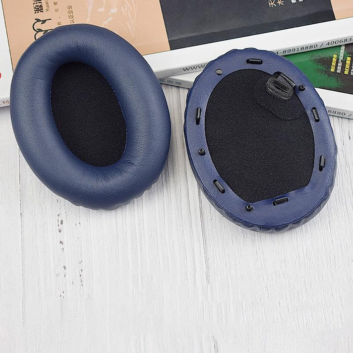 2Pcs Pu Leather Earpads For Sony Wh-1000Xm4 - Blue & Buckle