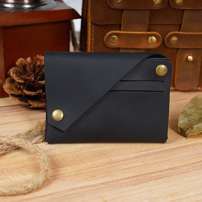 Leather Card Holder For Bank Cards Black