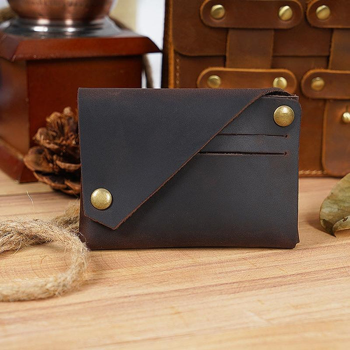 Leather Card Holder For Bank Cards Black