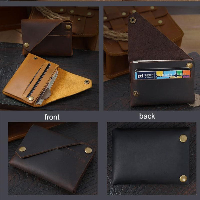 Leather Card Holder For Bank Cards Black