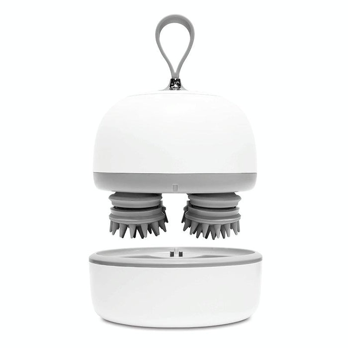 Electric Silicone Head Massager English White