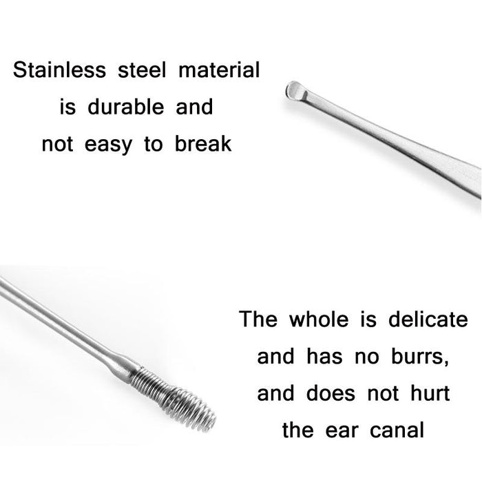 3 Piece Stainless Steel Double Ended Ear Scoop Set