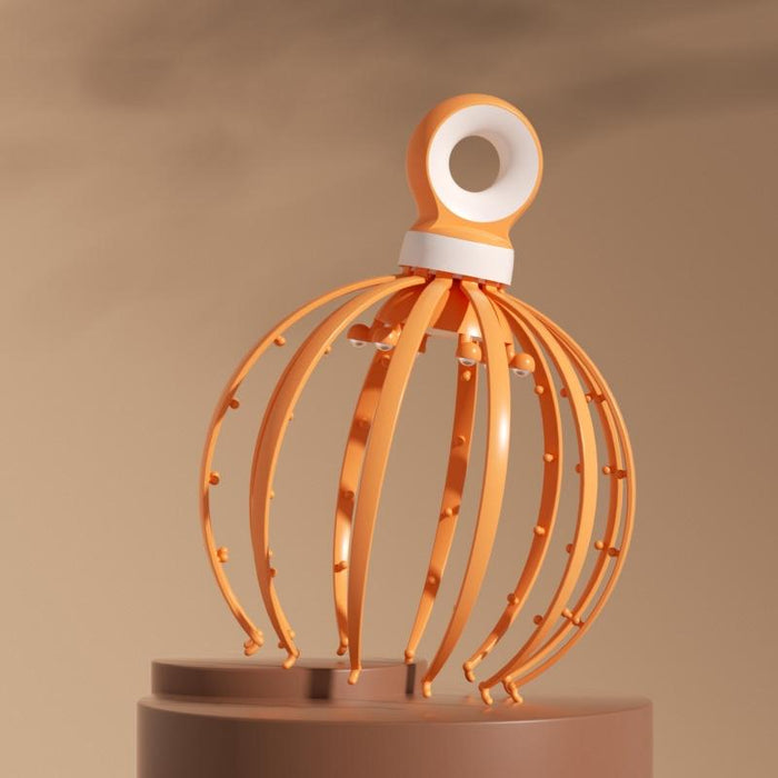 18-Claw Scalp Massager For Relaxation And Meridian Stimulation Yellow