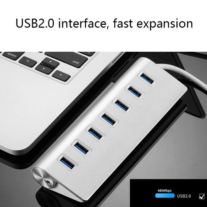 7-Port Aluminum Usb2.0 Hub