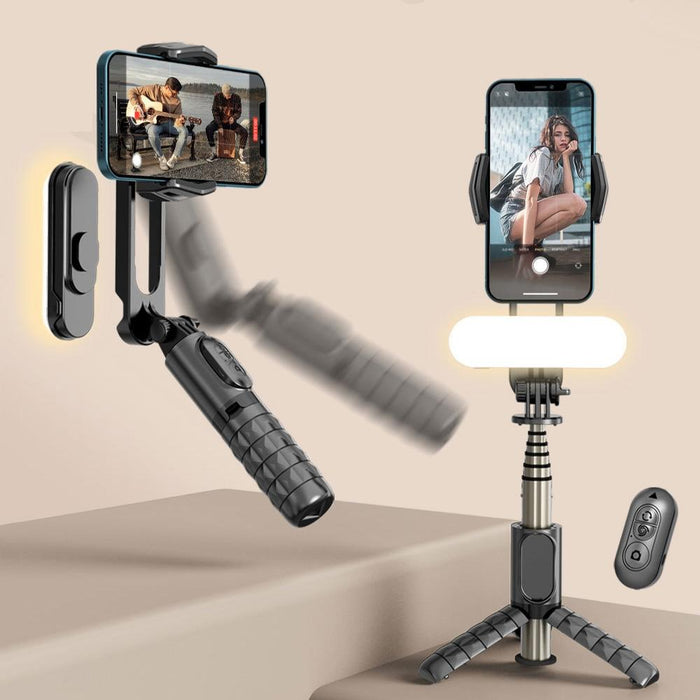 Removable Fill Light Phone Handheld Stabilizer With App Q09 Black