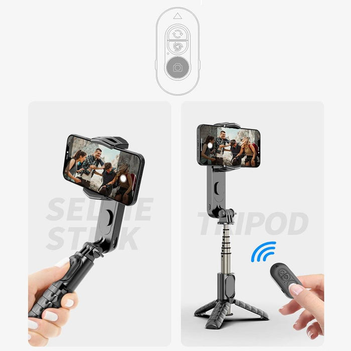 Removable Fill Light Phone Handheld Stabilizer With App Q09 Black