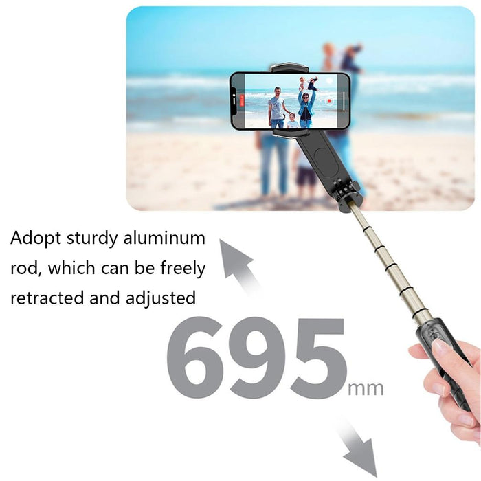 Removable Fill Light Phone Handheld Stabilizer With App Q09 Black