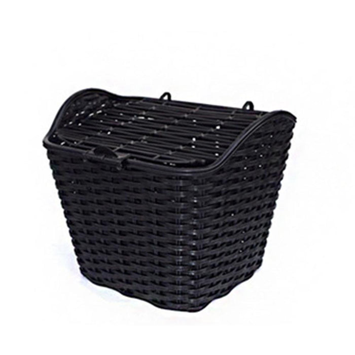 Waterproof Bike Basket With Cover Front Handlebar Black