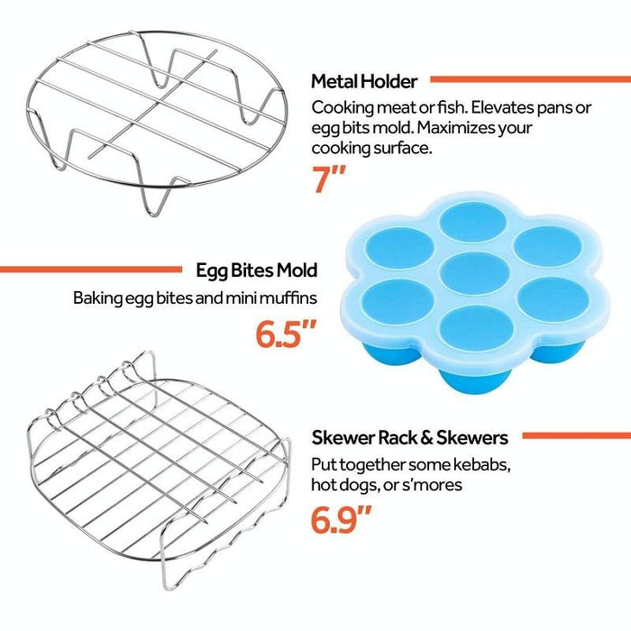 7 Air Fryer Baking Set 6 Pcs Stainless Steel Accessories