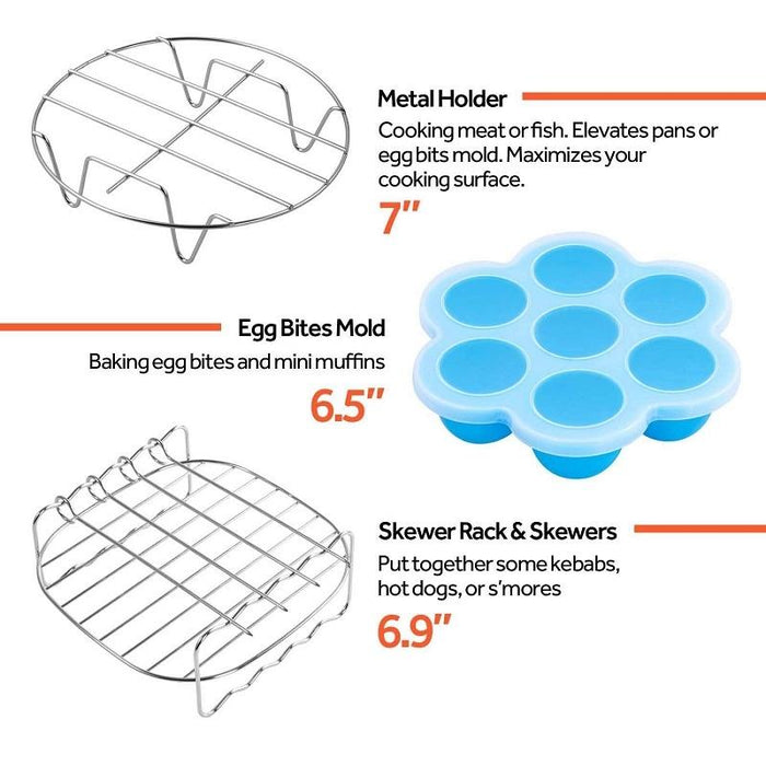 8 Air Fryer Baking Set 6 Pcs Stainless Steel Accessories