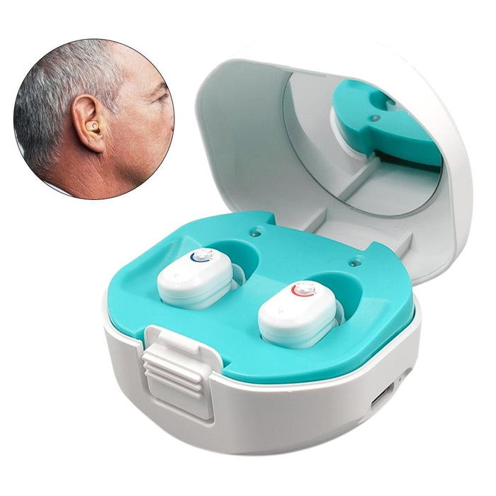 Wireless On Ear Hearing Aid With Charging Case