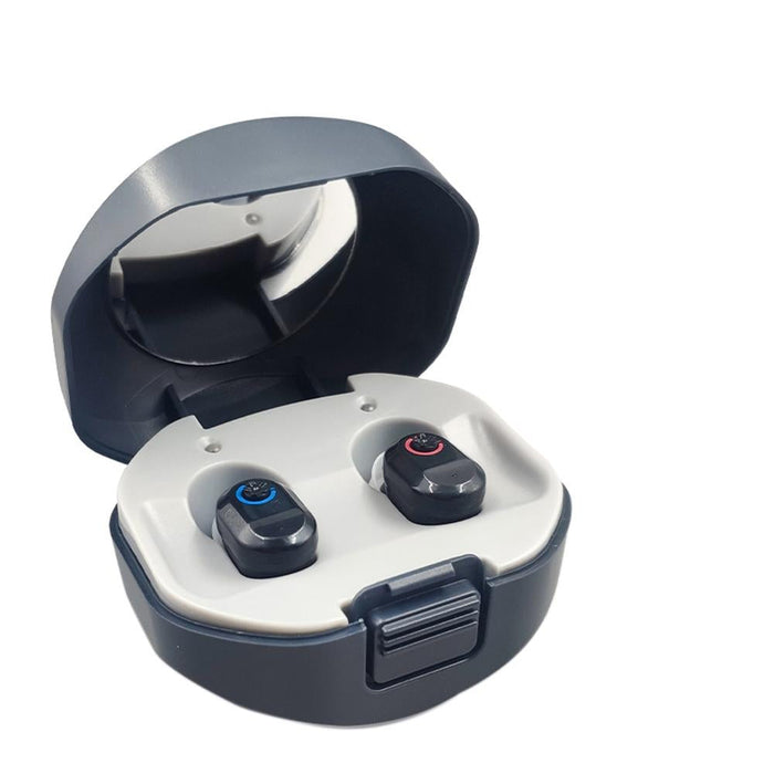 Wireless On Ear Hearing Aid With Charging Case