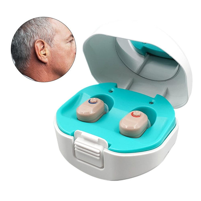 Wireless On Ear Hearing Aid With Charging Case