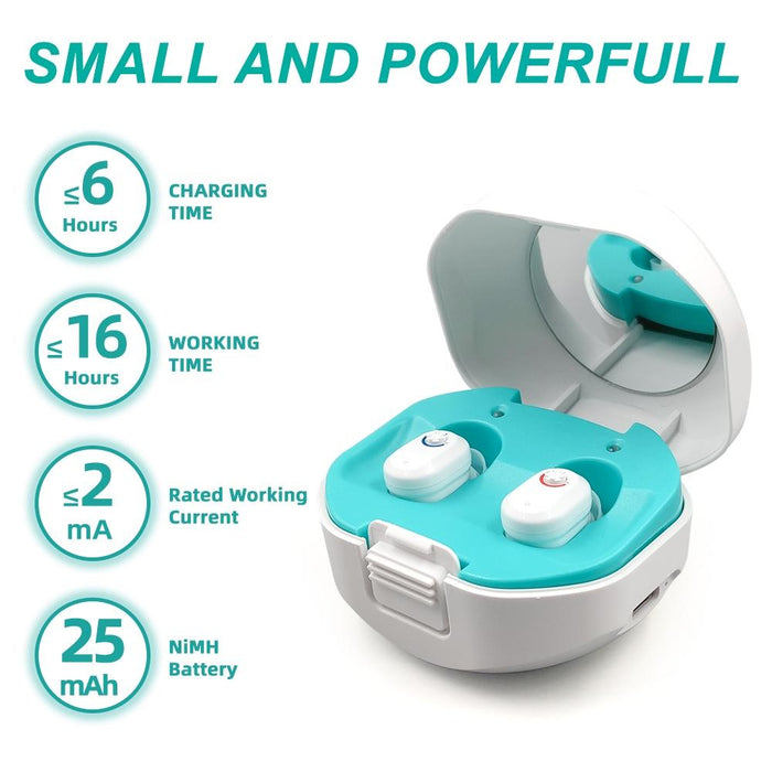 Wireless On Ear Hearing Aid With Charging Case