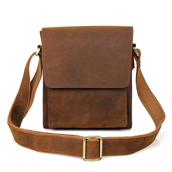 Rustic Leather Men Shoulder Bag
