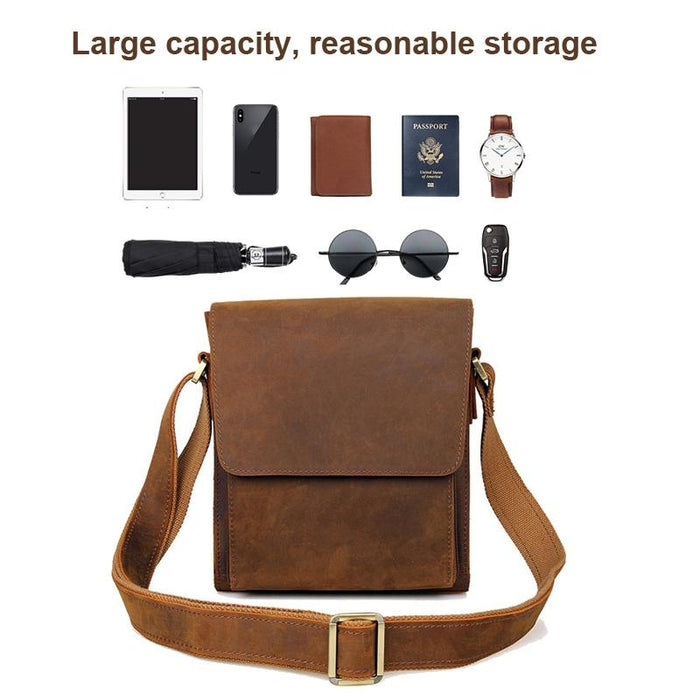 Rustic Leather Men Shoulder Bag