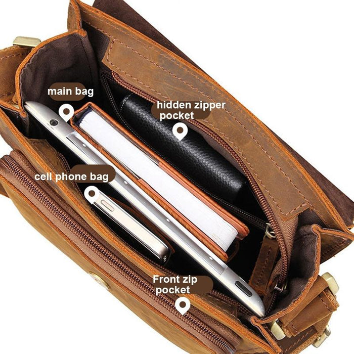 Rustic Leather Men Shoulder Bag