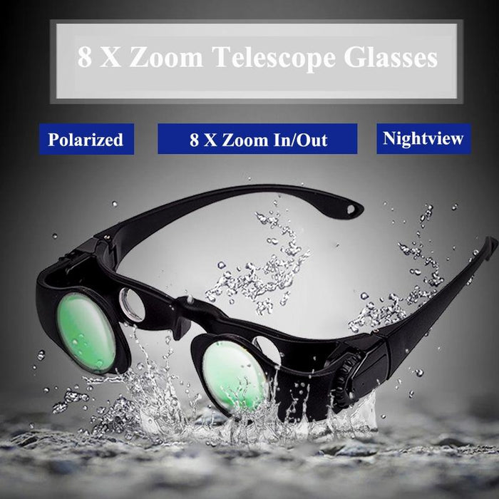 8X Fishing Binoculars Zoomable Telescope Glasses - Three-Colour Clip