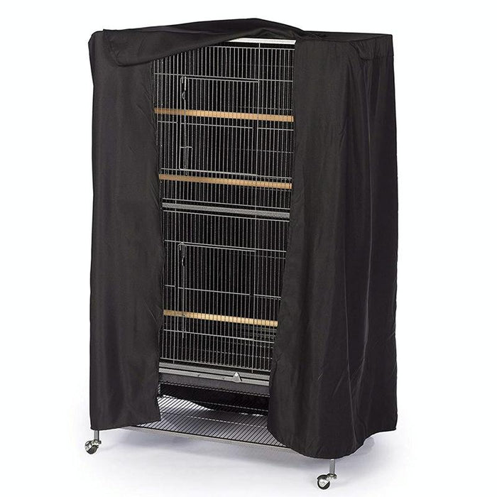 210D Waterproof Oxford Cloth Dust Bird Cage Protective Cover Parrot Cage Shade Black Silver