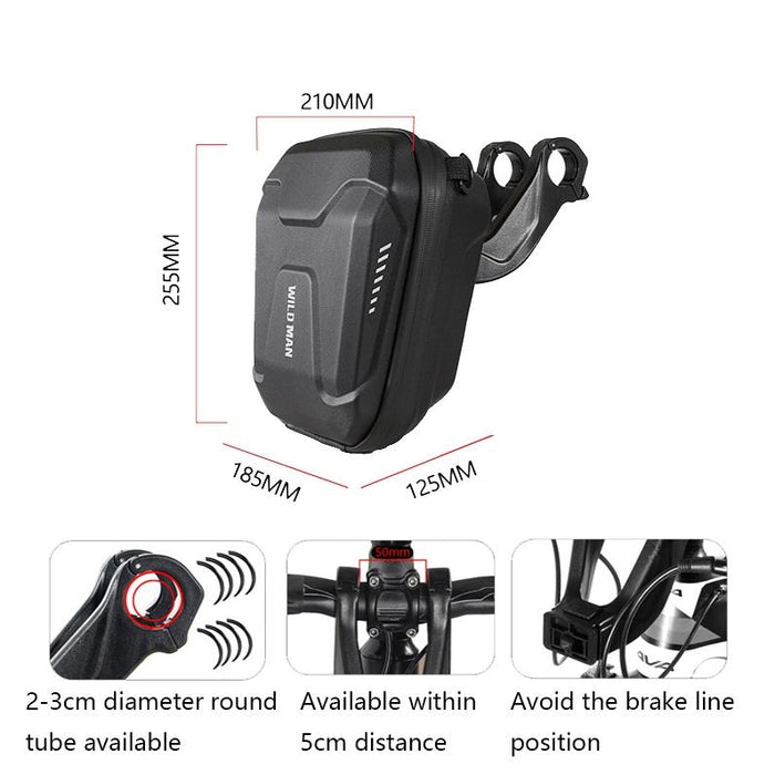 3L Hard Shell Bicycle Head Bag Black