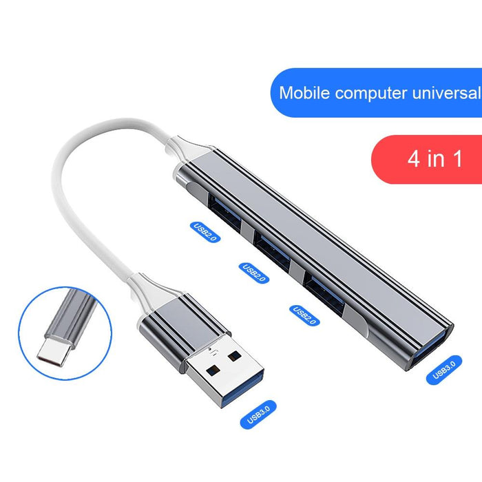 4-In-1 Mini Docking Station Type-C / Usb-C 3.0 Gray