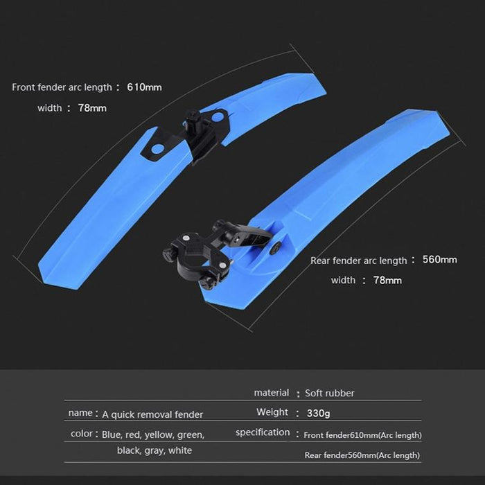 Blue Quick Release Bike Mudguards 2632 Style