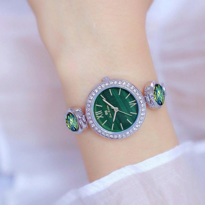 Fa1649 Retro Malachite Small Green Temperament Women Watch