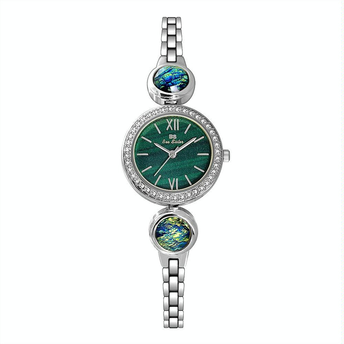 Fa1649 Retro Malachite Small Green Temperament Women Watch