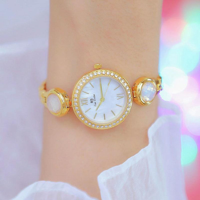 Fa1649 Retro Malachite Small Green Temperament Women Watch