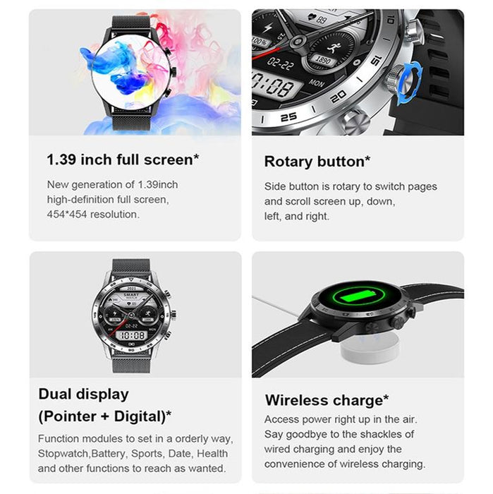 Smart Dual Display Analog Digital Call Watch