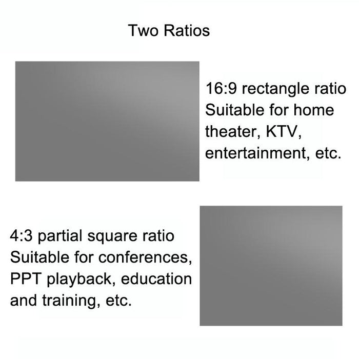 Folding Metal Anti-Light Hd Projection Curtain - Size 100 Inch 16:9 221X125Cm