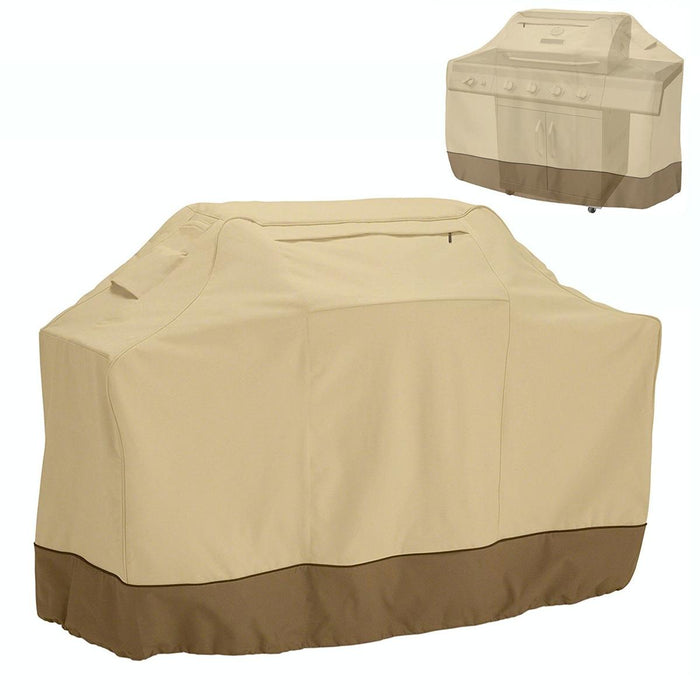 Oxford Cloth Waterproof Dustproof Barbecue Cover With Sundry Bag - Size 183X66X130Cm Beige