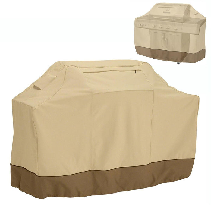 Oxford Cloth Waterproof Dustproof Barbecue Cover With Sundry Bag - Size 190X71X117Cm Beige