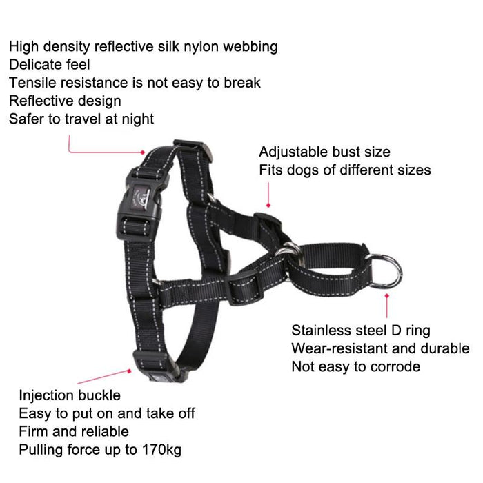 Reflective Nylon Pet Chest Strap Size S