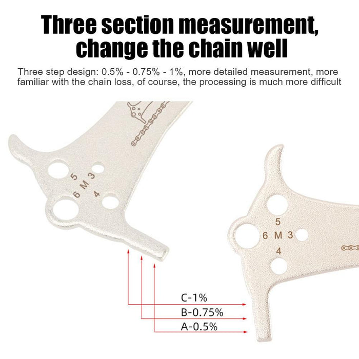 2-Piece Stainless Steel Bike Chain Gauge