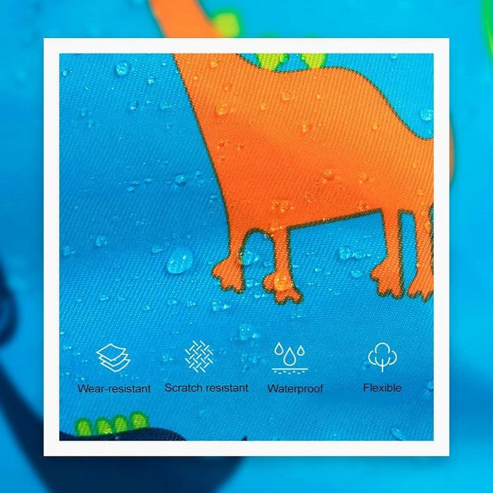 Blue Waterproof Drawstring Beach Bag L Size For Kids Wet & Dry Separation Shoulder Strap