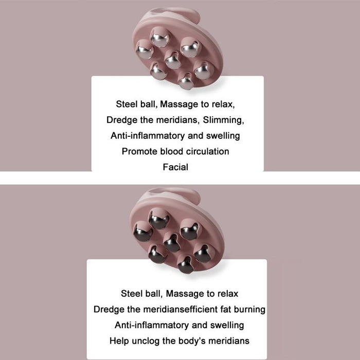 Abdominal Ball Meridian Massager Pink Steel Ball Calf Muscle Relaxation Fits Most Brands