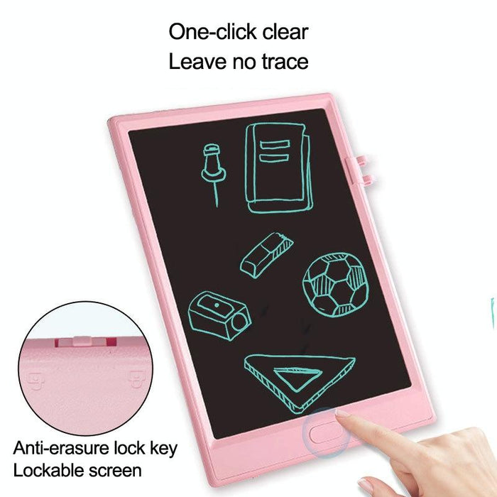 10 Inch Lcd Writing Board For Kids Light Pink Monochrome