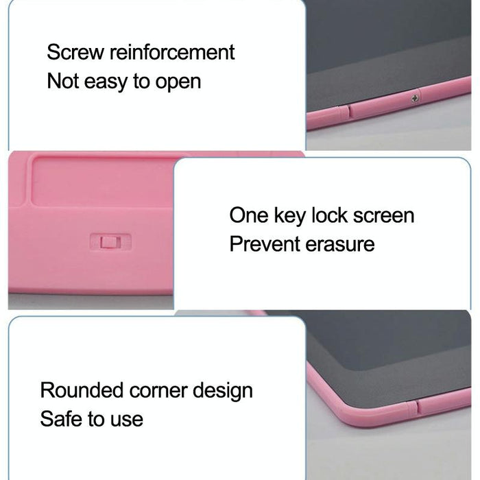10 Inch Colourful Lcd Writing Board For Kids Light Pink