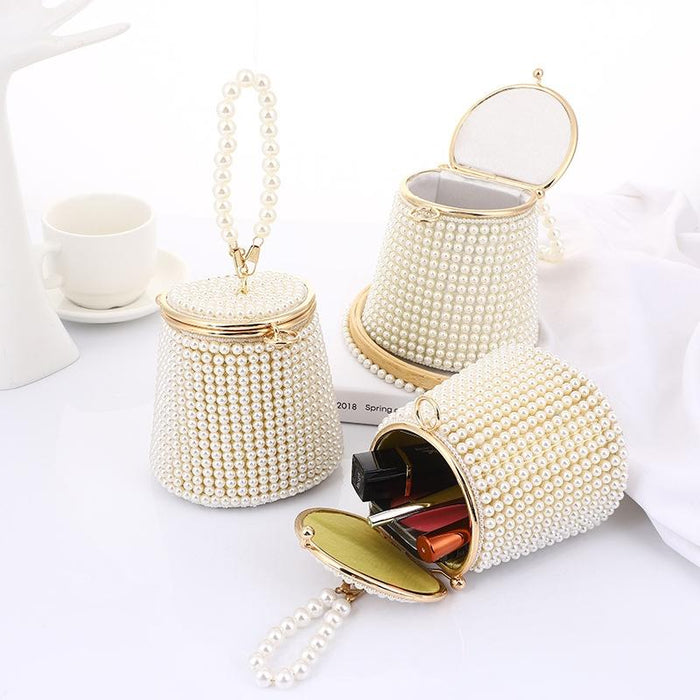 Golden Beige Pearl Mini Tote Bag