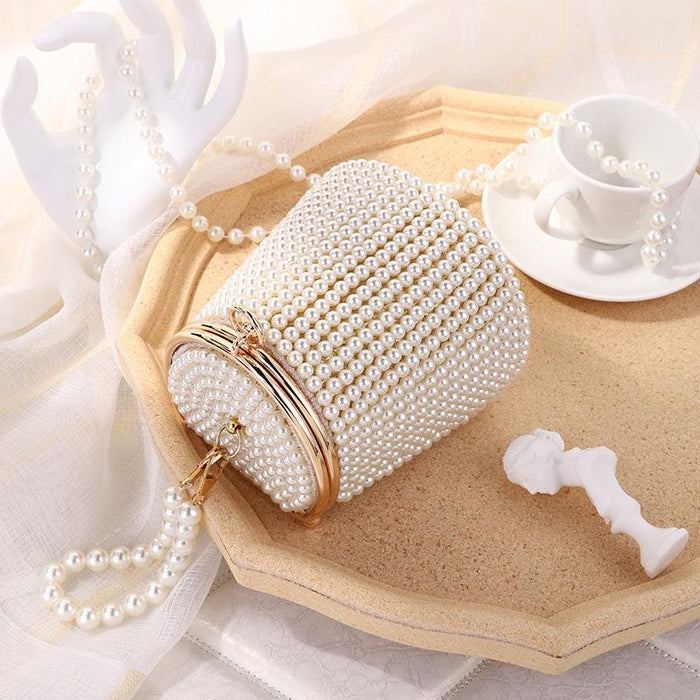 Golden Beige Pearl Mini Tote Bag