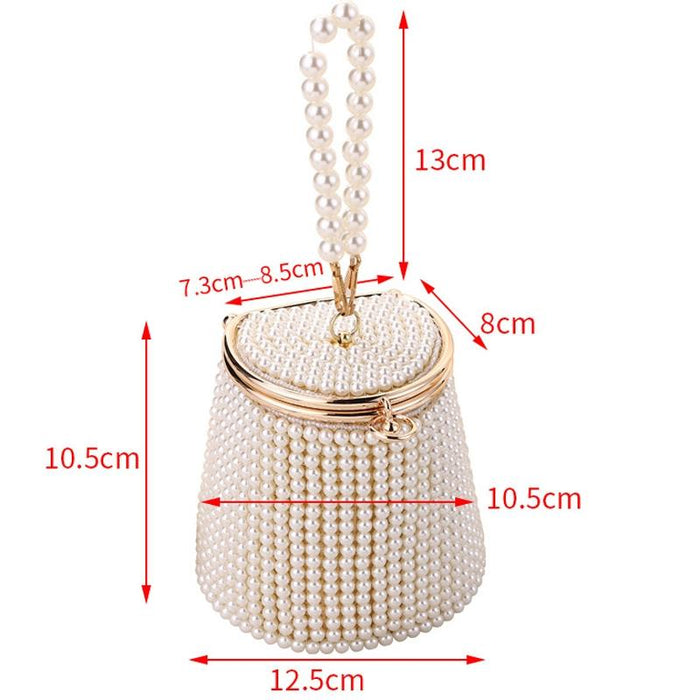 Golden Beige Pearl Mini Tote Bag